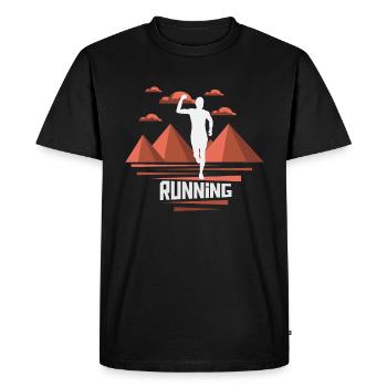 Marathon, TrailRunning Runner - Men's Premium Organic T-Shirt - black - Front - Nico (187cm)
