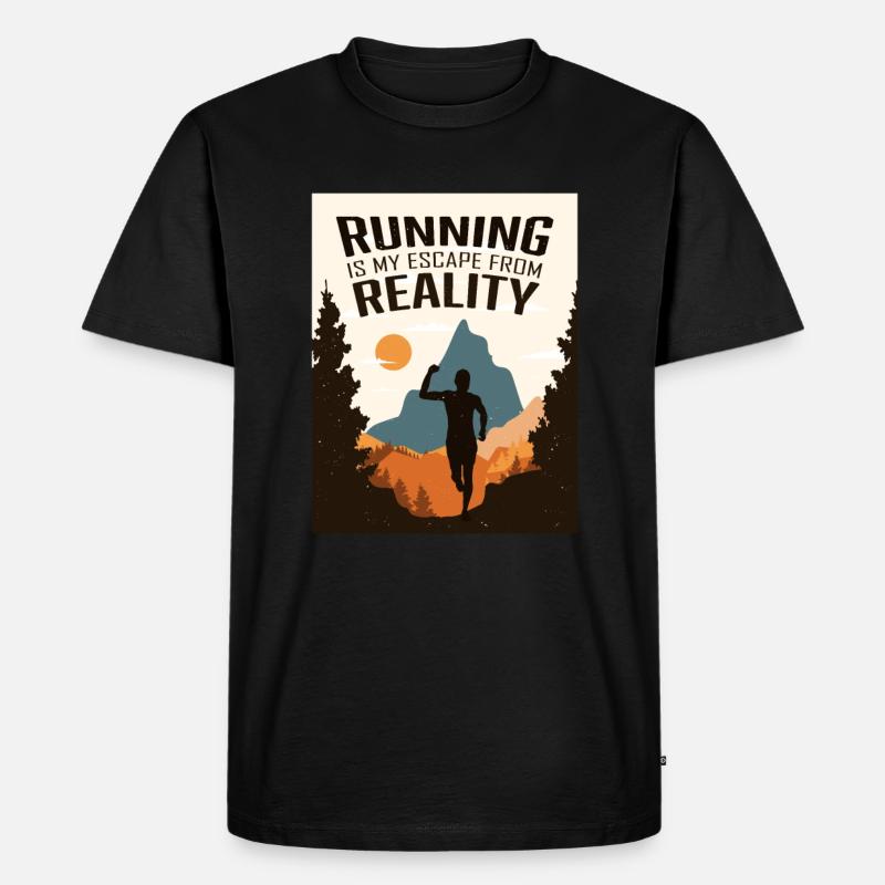 Marathon, Trailrunning, Läufer - Männer Premium Bio T-Shirt - Schwarz