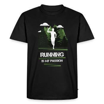 Marathon, Trailrunning Passion - Men's Premium Organic T-Shirt - black - Front - Nico (187cm)