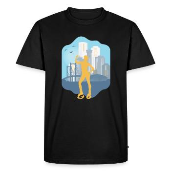 Skyline Jump Chaussures Fitness - T-shirt Premium bio Homme - noir - Devant - Nico (187cm)