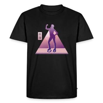 Vaporwave Synthwave Jump Chaussures Fitness - T-shirt Premium bio Homme - noir - Devant - Nico (187cm)