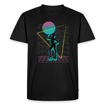 Vaporwave Synthwave Jump Chaussures Fitness - T-shirt Premium bio Homme - noir - Devant - Nico (187cm)