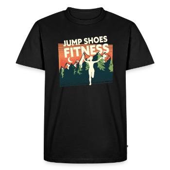 Jump Shoes Fitness Fitness Femme - T-shirt Premium bio Homme - noir - Devant - Nico (187cm)