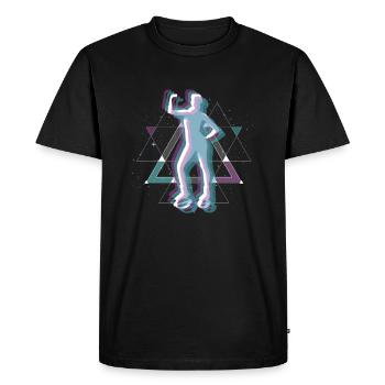 Vaporwave Weltall Jump Shoes Fitness - T-shirt Premium bio Homme - noir - Devant - Nico (187cm)