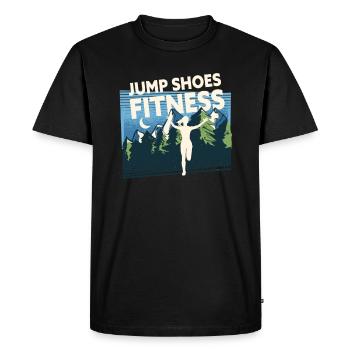 Jump Shoes Fitness Fitness Femme - T-shirt Premium bio Homme - noir - Devant - Nico (187cm)