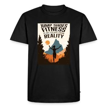 Jump Shoes Fitness, Fitness Femme - T-shirt Premium bio Homme - noir - Devant - Nico (187cm)