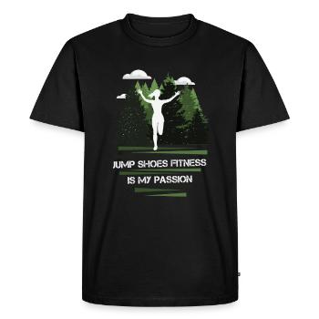 Jump Shoes Fitness Passion - T-shirt Premium bio Homme - noir - Devant - Nico (187cm)