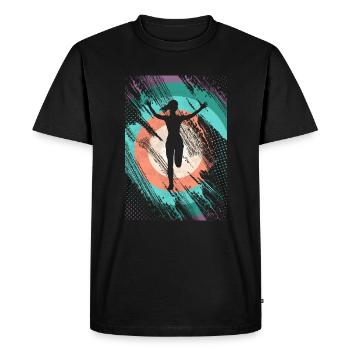 Retro Jump Chaussures Fitness - T-shirt Premium bio Homme - noir - Devant - Nico (187cm)