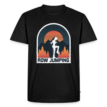 Rope Jumping Rope Jumping Woman - Men's Premium Organic T-Shirt - black - Front - Nico (187cm)