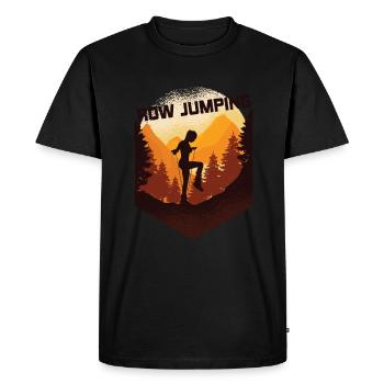 Corde à sauter Corde sautante Femme - T-shirt Premium bio Homme - noir - Devant - Nico (187cm)