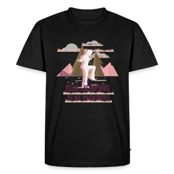 Rope Jumping Rope Jumping Woman - Men's Premium Organic T-Shirt - black - Front - Nico (187cm)