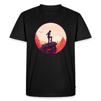 Rope Jumping Rope Jumping Woman - Men's Premium Organic T-Shirt - black - Front - Nico (187cm)