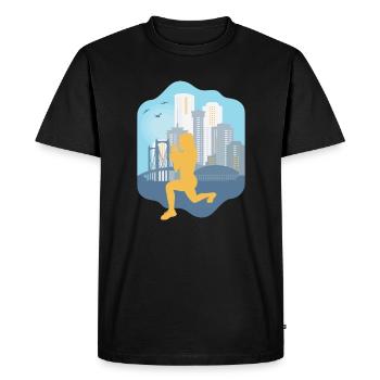 Skyline HIIT - Men's Premium Organic T-Shirt - black - Front - Nico (187cm)