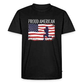 American Flag HIIT - Men's Premium Organic T-Shirt - black - Front - Nico (187cm)