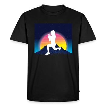 Vaporwave HIIT - Men's Premium Organic T-Shirt - black - Front - Nico (187cm)