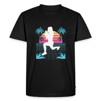 Vaporwave HIIT - Men's Premium Organic T-Shirt - black - Front - Nico (187cm)