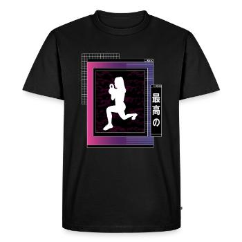 Vaporwave Metaverse HIIT - Men's Premium Organic T-Shirt - black - Front - Nico (187cm)