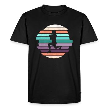 Retro HIIT - Men's Premium Organic T-Shirt - black - Front - Nico (187cm)