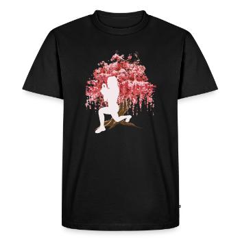 Fleur de cerisier japonais HIIT - T-shirt Premium bio Homme - noir - Devant - Nico (187cm)