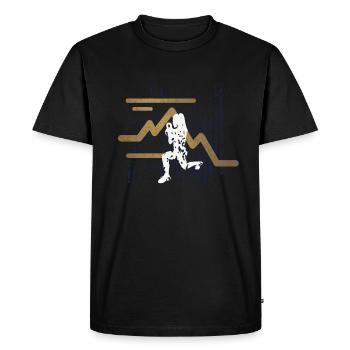 HIIT Fitness Woman - Men's Premium Organic T-Shirt - black - Front - Nico (187cm)