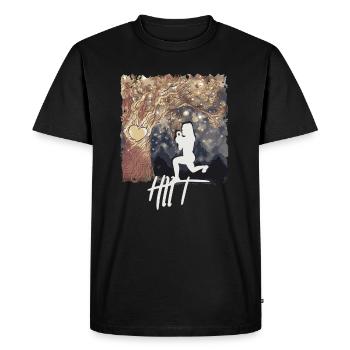 HIIT Fitness Woman - Men's Premium Organic T-Shirt - black - Front - Nico (187cm)