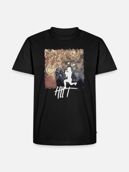 HIIT Fitness Frau - Männer Premium Bio T-Shirt - Schwarz