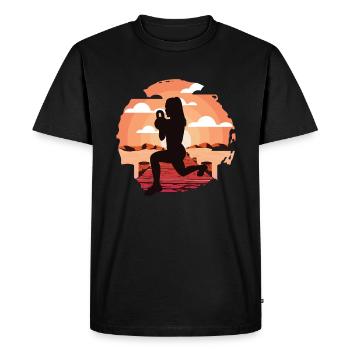 HIIT Fitness Woman - Men's Premium Organic T-Shirt - black - Front - Nico (187cm)
