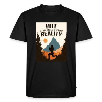 HIIT, Femme Fitness - T-shirt Premium bio Homme - noir - Devant - Nico (187cm)