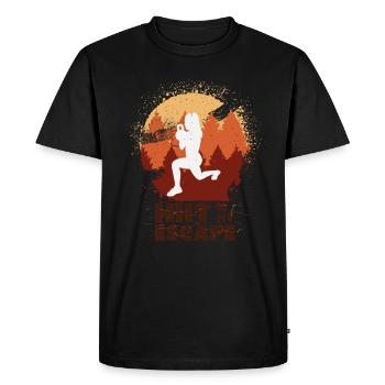 HIIT, Fitness Frau - Männer Premium Bio T-Shirt - Schwarz - Vorne - Nico (187cm)