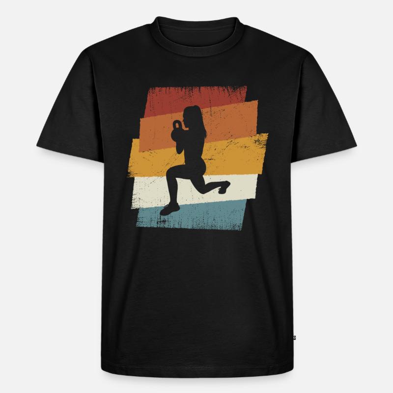 Retro HIIT - Männer Premium Bio T-Shirt - Schwarz