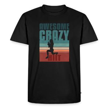 Retro HIIT - Men's Premium Organic T-Shirt - black - Front - Nico (187cm)
