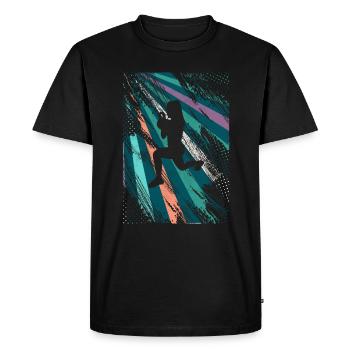 Retro HIIT - Men's Premium Organic T-Shirt - black - Front - Nico (187cm)