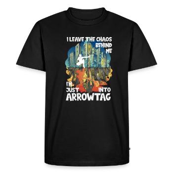 Flèche du Chaos - T-shirt Premium bio Homme - noir - Devant - Nico (187cm)