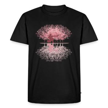 Flèche de fleur de cerisier japonais - T-shirt Premium bio Homme - noir - Devant - Nico (187cm)