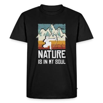 Arrowtag, Tir à l’arc - T-shirt Premium bio Homme - noir - Devant - Nico (187cm)