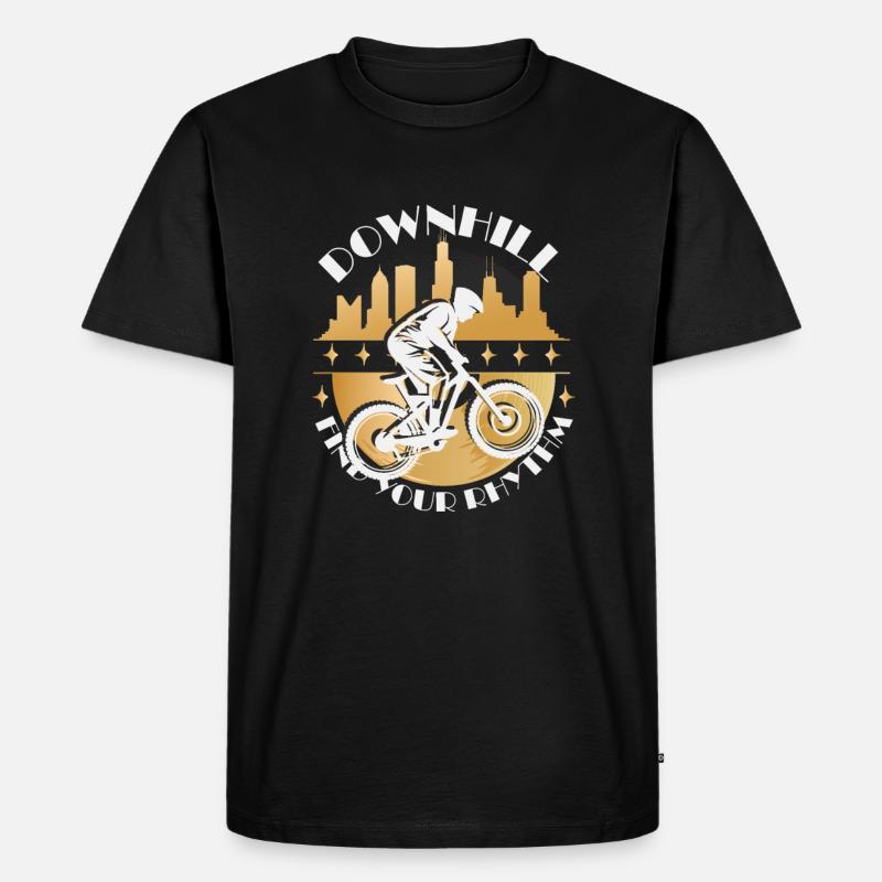 Downhill Rhythm - Männer Premium Bio T-Shirt - Schwarz