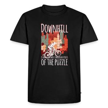 La descente, la pièce du puzzle - T-shirt Premium bio Homme - noir - Devant - Nico (187cm)