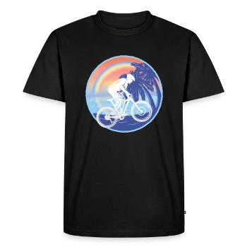 Downhill Mountain Bike - Men's Premium Organic T-Shirt - black - Front - Nico (187cm)
