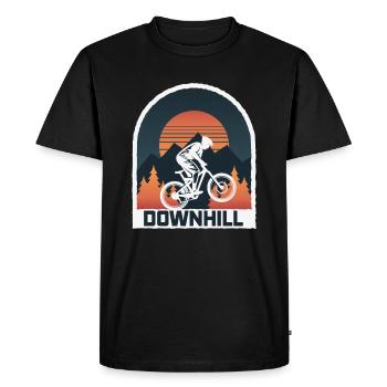Downhill Mountain Bike - Men's Premium Organic T-Shirt - black - Front - Nico (187cm)