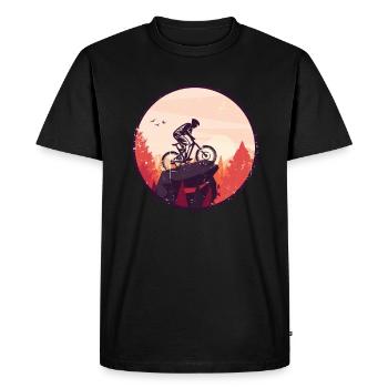 Downhill Mountain Bike - Men's Premium Organic T-Shirt - black - Front - Nico (187cm)