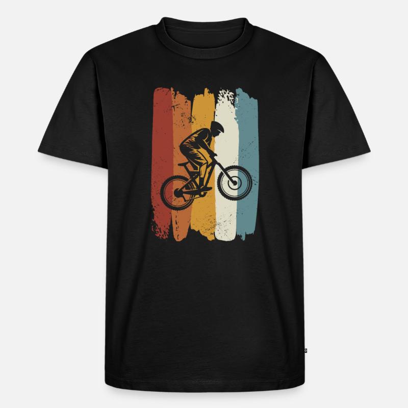 Retro Downhill - Männer Premium Bio T-Shirt - Schwarz