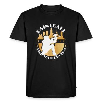 Paintball Rhythm - Men's Premium Organic T-Shirt - black - Front - Nico (187cm)