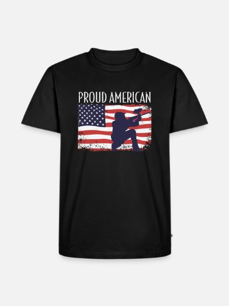 Drapeau américain Paintball - T-shirt Premium bio Homme - noir