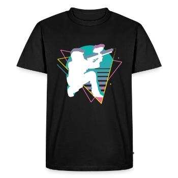 Vaporwave Paintball - T-shirt Premium bio Homme - noir - Devant - Nico (187cm)