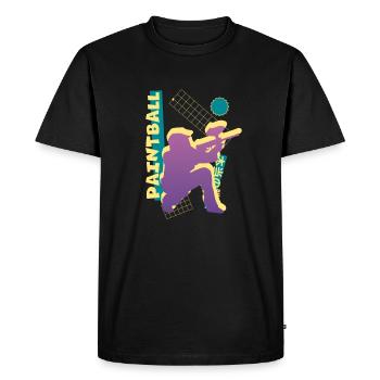 Vaporwave Paintball - T-shirt Premium bio Homme - noir - Devant - Nico (187cm)