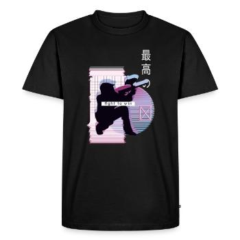 Vaporwave Metaverse Paintball - Men's Premium Organic T-Shirt - black - Front - Nico (187cm)