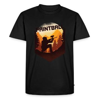 Paintball Paintball Player - Men's Premium Organic T-Shirt - black - Front - Nico (187cm)