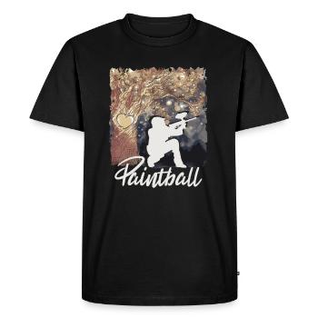 Paintball Paintball Player - Men's Premium Organic T-Shirt - black - Front - Nico (187cm)