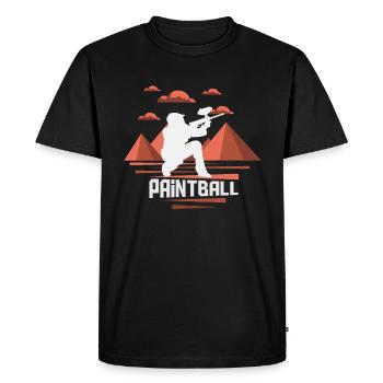 Paintball Paintball Player - Men's Premium Organic T-Shirt - black - Front - Nico (187cm)