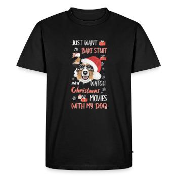 Berger australien Joyeux Noël - T-shirt Premium bio Homme - noir - Devant - Nico (187cm)